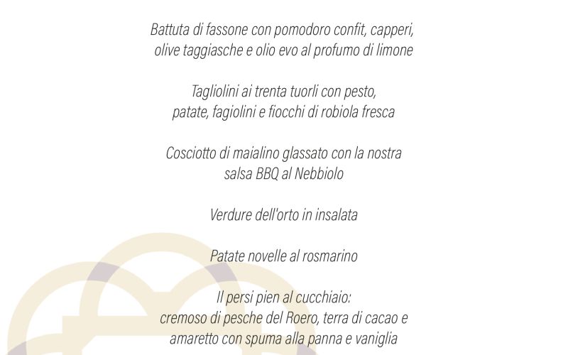 Menu di ferragosto