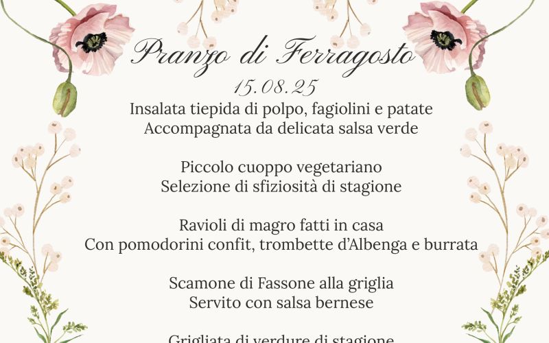 Menu di ferragosto